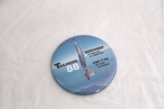 Northrop Tailhook 1988 Vintage Button Pin Us Navy F5e Top Gun Adversary Badge (a