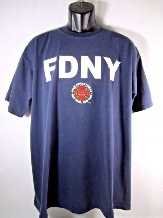 Fdny Vintage T - Shirt York Fire Department Pre 9/11 Blue Men Xl Usa Made