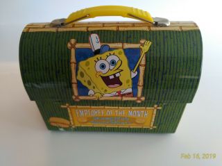Spongebob Square Pants Tin Lunch Box Employee Of The Month Pristine
