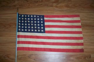 Vintage 1912 - 1959 Usa American 48 Star Flag 17 1/2 " X 28 1/2 "