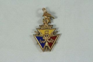 Vintage Knights Of Pythias Fraternal Masonic Freemason Fob Gold Filled Fcb