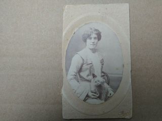 Cdv Carte De Visite Of A Lady With Dog By Powell?