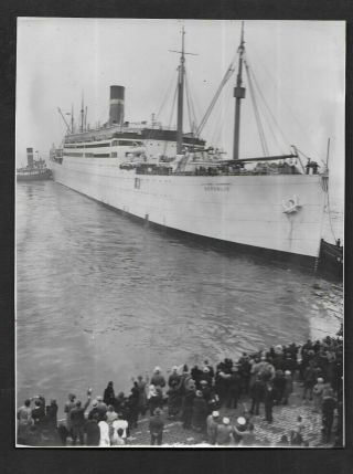Press Photograph 1934 U.  S.  Navy Ship Uss Republic Army Transport 1056