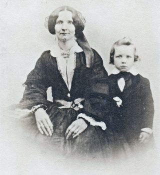 Mother And Son - 1850s Photo - Large 1880s Albumen Print - Detroit,  Michigan