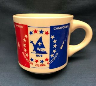 Vtg 1978 Spring Camporee Washington Island,  Wisconsin Boy Scouts Bsa Coffee Mug.