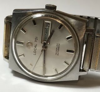 Vintage Men ' s 1968 Local 701 Union Automatic Wrist Watch Runs,  Swiss,  DESTA 4