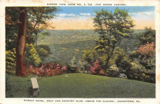 Uniontown Pa Summit Hotel Golf Course & Country Club View From No 9 Tee 1920s