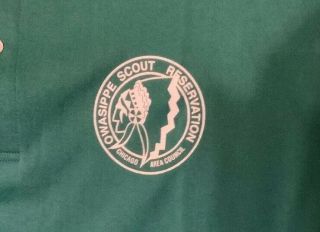 BSA Owasippe Scout Reservation - CAC - Staff - Men’s XL Green Polo Shirt ECU 2
