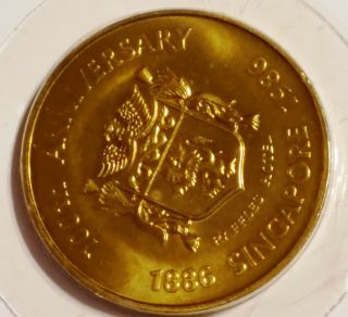 SINGAPORE 1986 Raffles Hotel 100TH ANNIVERSARY YEAR OF THE TIGER MEDAL 5