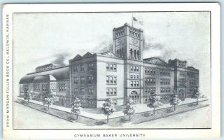 Baldwin City,  Kansas Ks Gymnasium Ca 1910s Postcard