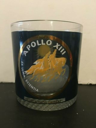 Vintage Nasa Apollo 13 Xiii Cocktail Whiskey Houze Glass Lovell Swigert Haise