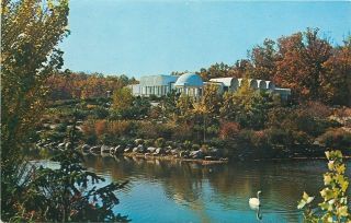 Columbus Indiana Castalia Elsie Irwin Sweeny Home Swan On Lake 1965 Postcard