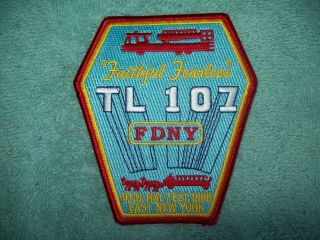 Fire Department Patch - Fdny - Tower Ladder 107 - Faithful Fearless