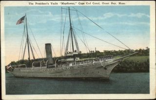 Onset Bay Cape Cod Ma President Taft Yacht Mayflower C1920 Postcard