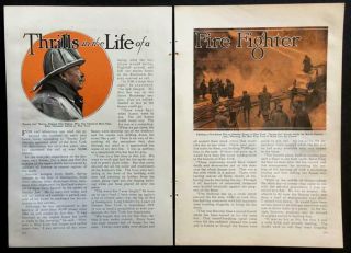 " Thrills In The Life Of A Fire Fighter " 1929 Fdny Smokey Joe Martin Pictorial