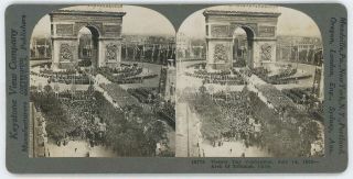 Wwi Arch Of Triumph On Victory Day 7/14/1919 Stereoview 18775 21023