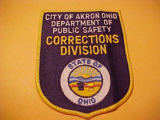 Akron Ohio D.  P.  S.  Corrections Division Police Patch Shoulder Size