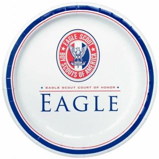 Boy Scout Official Eagle Scout Court Of Honor 25 Dessert Plates Red White & Blue