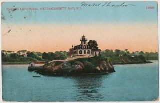Pomham Light House,  Narragansett Bay,  Rhode Island Ca.  1910