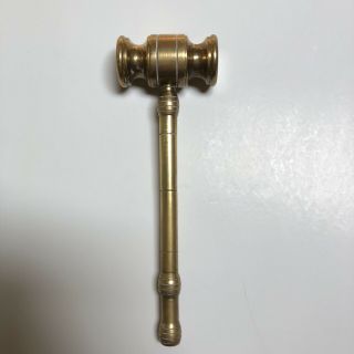 Vintage Solid Brass Gavel Judge Hammer Paperweight