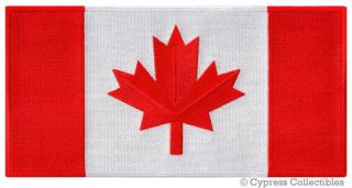 Large Canada Flag Patch Embroidered Iron - On Canadian Maple Leaf Applique