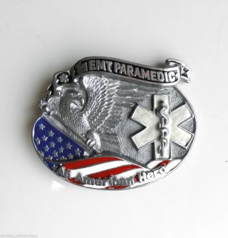 United States Emt Paramedic Medic American Hero Belt Buckle 3 Inches