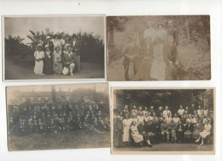 26 Vintage Photographs Postcards: Groups Of People