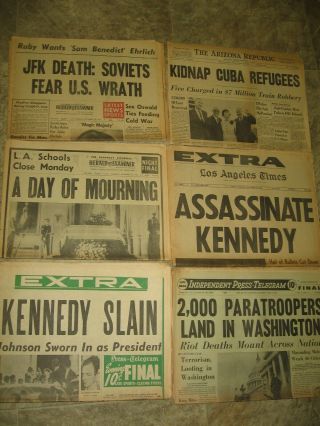 1963 Kennedy Assassination Newspapers,  1968 Ml.  King Funeral,  63 