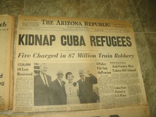 1963 Kennedy Assassination Newspapers,  1968 ML.  KING funeral,  63 ' CUBA Refugees 3