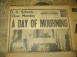 1963 Kennedy Assassination Newspapers,  1968 ML.  KING funeral,  63 ' CUBA Refugees 4
