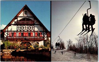 East Troy,  Wisconsin Wi Ski Lift Alpine Valley Resort Ca 1960s Postcard