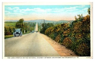 National Highway Between Uniontown And Brownsville,  Pa Postcard 5n (3) 11