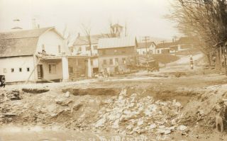 Middlesex,  Vt Rppc Main Street After The 1927 Flood Rare Image