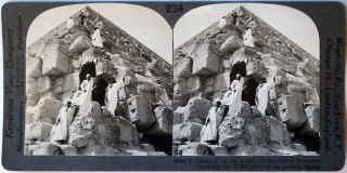 Keystone Stereoview Climbing Great Pyramid,  Giza,  Egypt From The 1920’s 400 Set