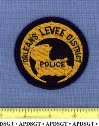 Orleans Levee District Louisiana Sheriff Hat Police Patch Crescent City Logo 3.  5