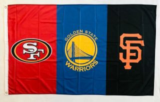 49ers Warriors Giants 3x5ft Flag Banner Bay Area California Collectible Limited