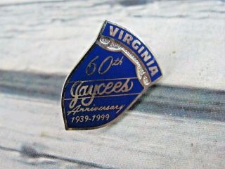 Virginia Jaycee 1999 Jci 60th Anniversary Blue Shield Crest Enamel Lapel Pin