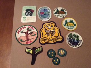 Vintage Girl Scout Patches.  Camp Conestogo,  Camp Tioga,  Merced 1960’s Era Badges