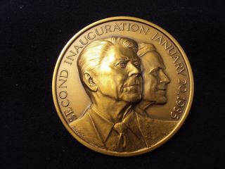 Bronze Ronald Reagan George Hw Bush Official 1985 Presidential Inaugural Medal