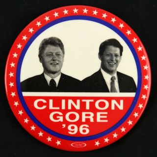 1996 Bill Clinton Al Gore 2 7/8 " Presidential Campaign Pinback Button