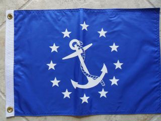 12 " X18 " Nautical: Commodore Flag Dbl Sided Nylon Boat/yacht Made In Usa