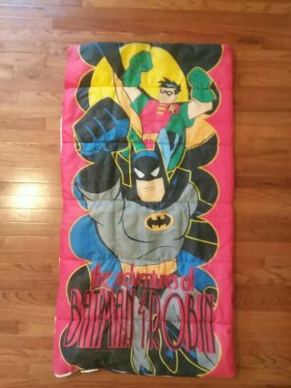 1994 Vintage Dc Comics The Adventures Of Batman And Robin Sleeping Bag