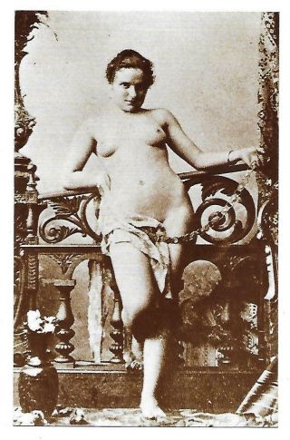 Photogravure Nude Woman Nudist In The Wild Side 1910s French Postcard