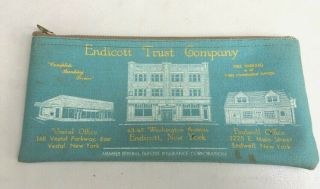 Vintage Deposit Bag " Endicott Trust Co " Vestal & Endwell Ny Zipper A.  Rifkin Co.