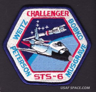 Vintage Lion Bros Sts - 6 Challenger Nasa Space Shuttle Mission Patch