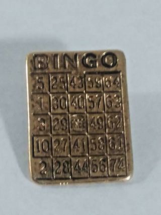 Bingo Card Lapel Pin Hat Tac Pin Ships
