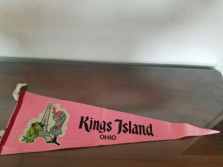Vintage Kings Island Felt Pennant Amusement Park Cincinnati Ohio