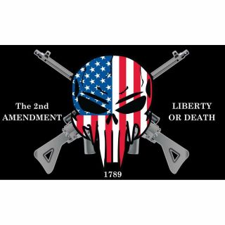 The 2nd Amendment Liberty Or Death 1789 Skull American Flag 3ft X 5ft