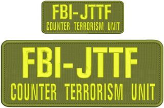 Fbi Jttf Counter Terrorism Unit Embroidery Patches 4x10 And 2x5 Hook