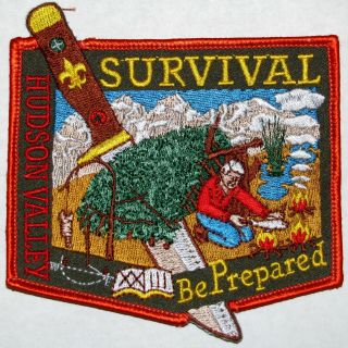 Hudson Valley Council (ny) Survival Course Pocket Patch Bsa Blue / Be Prepared